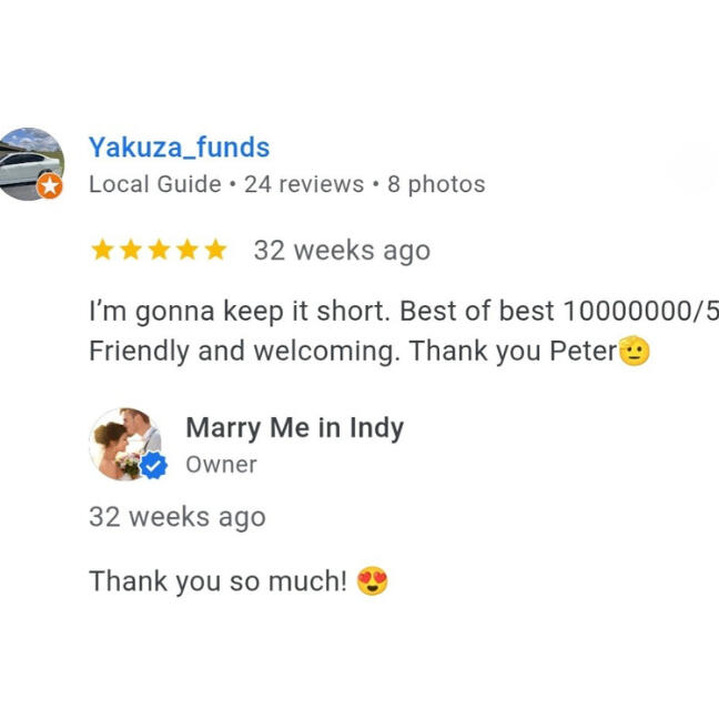 Peter's Civil Ceremony Review Marry Me In Indy Reviews
