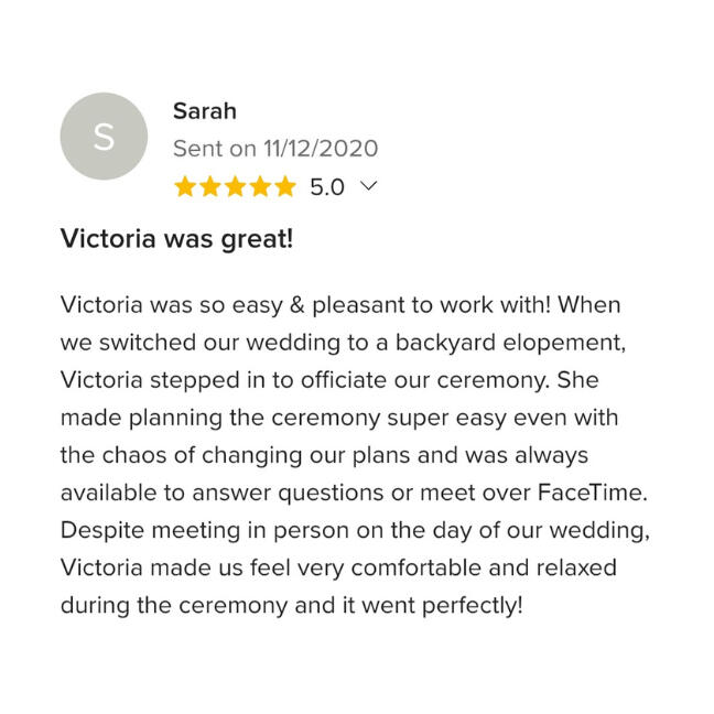 Victoria's Small Wedding Review Marry Me In Indy Reviews